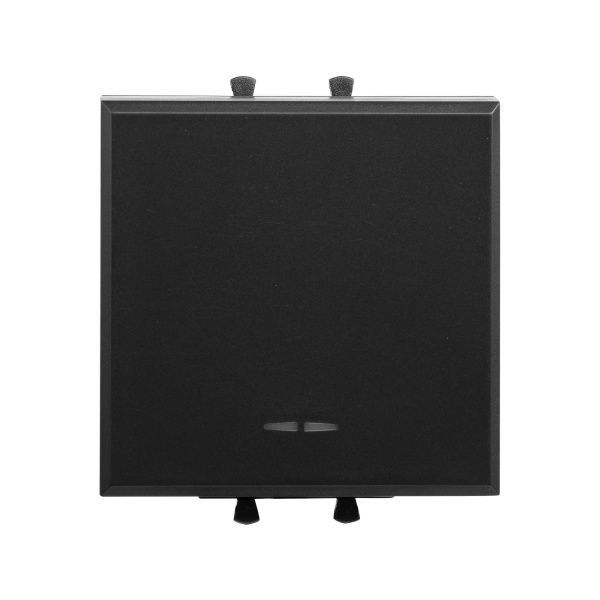 Инвертор одноклавишный модульный, Avanti, черный матовый, 2 модуля Инвертор одноклавишный модульный, Avanti, черный матовый, 2 модуля