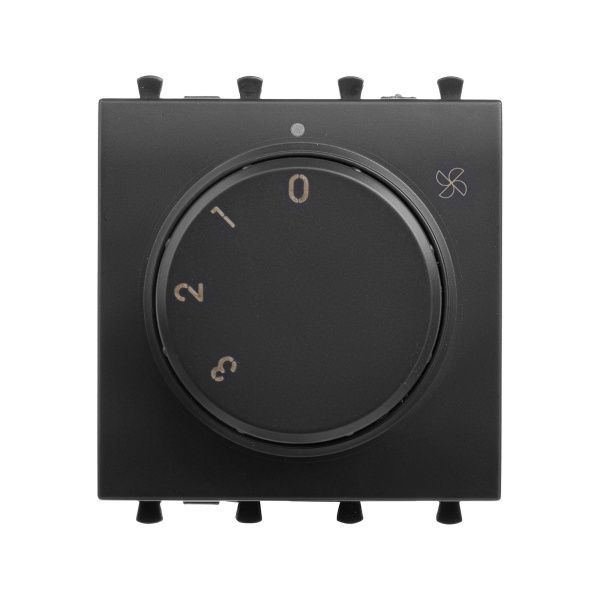 Механизм управления вентиляторами модульный, Avanti, черный матовый, 2 модуля Механизм управления вентиляторами модульный, Avanti, черный матовый, 2 модуля