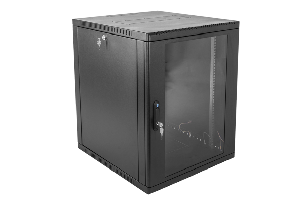 Шкаф телекоммуникационный настенный сварной 15U (600 × 650) съёмные стенки, дверь стекло, чёрный Шкаф телекоммуникационный настенный сварной 15U (600 × 650) съёмные стенки, дверь стекло, чёрный