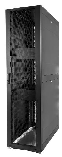 Шкаф серверный ПРОФ напольный 48U (600x1000) дверь перфор. 2 шт., черный, в сборе Шкаф серверный ПРОФ напольный 48U (600x1000) дверь перфор. 2 шт., черный, в сборе