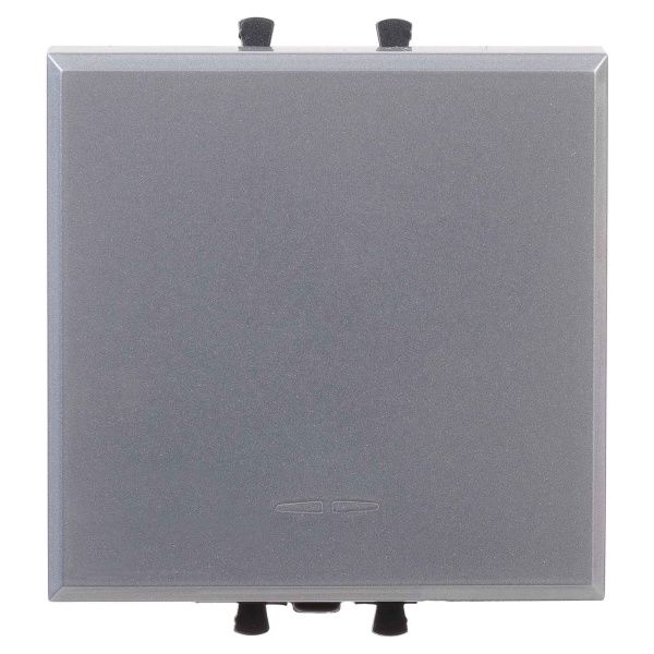 Переключатель одноклавишный модульный, Avanti, закаленная сталь, 2 модуля Переключатель одноклавишный модульный, Avanti, закаленная сталь, 2 модуля