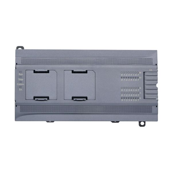 Процессорный модуль программируемого логического контроллера, н.пит. –100-240В AC, 24 DI - 24В DC(PNP/NPN), 16 DO - 24В DC(PNP), ком. порты –2хRS485, 1хEthernet. 2 модуля расш-ния моноблока (BD), 14 модулей расш-ния локальной шины Процессорный модуль программируемого логического контроллера, н.пит. –100-240В AC, 24 DI - 24В DC(PNP/NPN), 16 DO - 24В DC(PNP), ком. порты –2хRS485, 1хEthernet. 2 модуля расш-ния моноблока (BD), 14 модулей расш-ния локальной шины