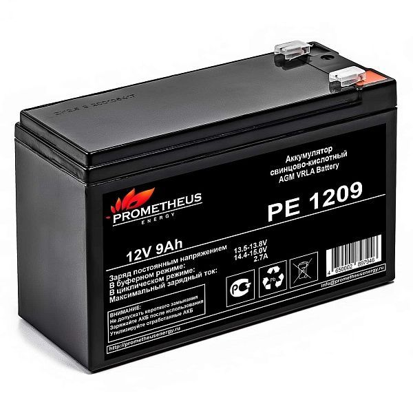 Prometheus Energy аккумулятор свинцово-кислотный PE 1209 12V 9 Ah Prometheus Energy аккумулятор свинцово-кислотный PE 1209 12V 9 Ah