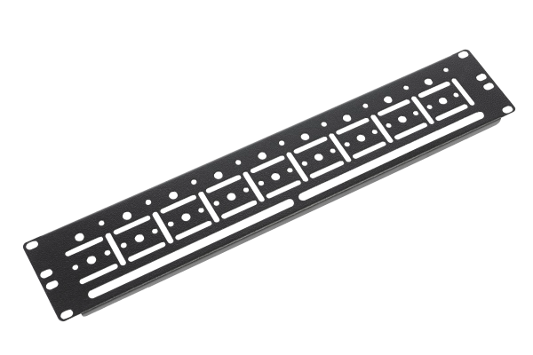 Горизонтальный кабельный органайзер 19" для крепления стяжек 2U, цвет черный Горизонтальный кабельный органайзер 19" для крепления стяжек 2U, цвет черный