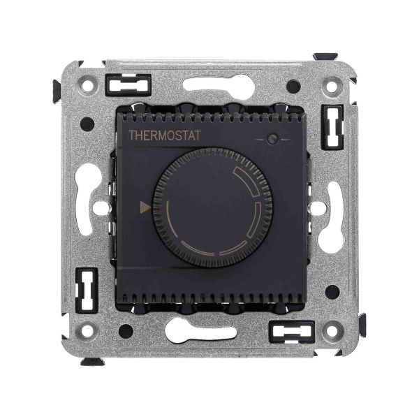 Термостат для теплых полов в стену, Avanti, черный матовый Термостат для теплых полов в стену, Avanti, черный матовый