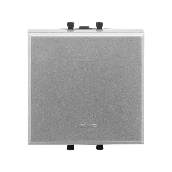 Выключатель двухполюсный одноклавишный модульный, Avanti, закаленная сталь, 2 модуля Выключатель двухполюсный одноклавишный модульный, Avanti, закаленная сталь, 2 модуля