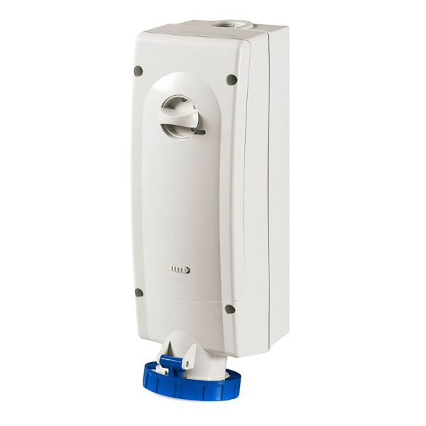 Розетка настенная с механической блокировкой и боковым расположением разъема WIS IP67 63А 2P+E 230В Розетка настенная с механической блокировкой и боковым расположением разъема WIS IP67 63А 2P+E 230В