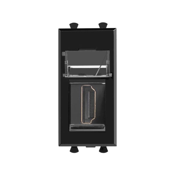 HDMI розетка модульная, тип А-А, Avanti, черный квадрат, 1 модуль HDMI розетка модульная, тип А-А, Avanti, черный квадрат, 1 модуль