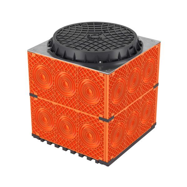 Колодец пластиковый для кабельной канализации с пластиковым люком, F0,750х750х750 Колодец пластиковый для кабельной канализации с пластиковым люком, F0,750х750х750