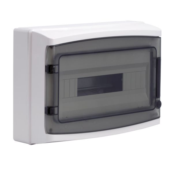 Щиток настенный с дверцей 18 мод.,IP65, серый, с клеммным блоком 63А Щиток настенный с дверцей 18 мод.,IP65, серый, с клеммным блоком 63А