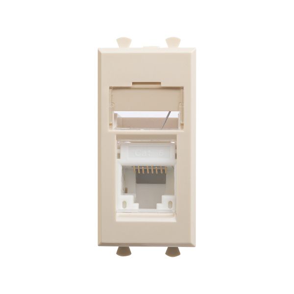 Компьютерная розетка RJ-45 модульная, кат.6, Avanti, ванильная дымка, 1 модуль Компьютерная розетка RJ-45 модульная, кат.6, Avanti, ванильная дымка, 1 модуль