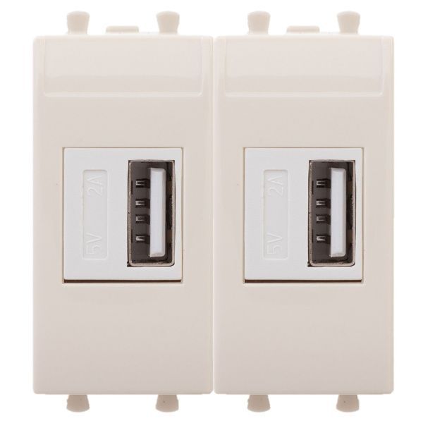 USB зарядное устройство модульное 2.1 А, Avanti, ванильная дымка, 2 модуля USB зарядное устройство модульное 2.1 А, Avanti, ванильная дымка, 2 модуля