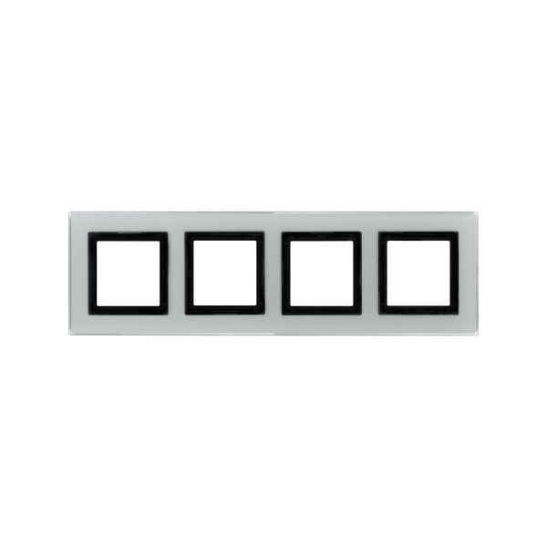 Рамка из натурального стекла 4 поста (8 мод.), Avanti, светло-серая Рамка из натурального стекла 4 поста (8 мод.), Avanti, светло-серая
