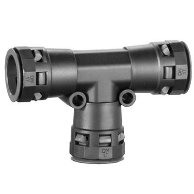 Тройник DN 10/10/10 мм, полиамид, цвет черный Тройник DN 10/10/10 мм, полиамид, цвет черный