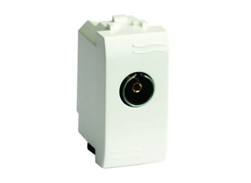 TV розетка без согласующего сопротивления (проходная), слон. кость, 1мод. TV розетка без согласующего сопротивления (проходная), слон. кость, 1мод.