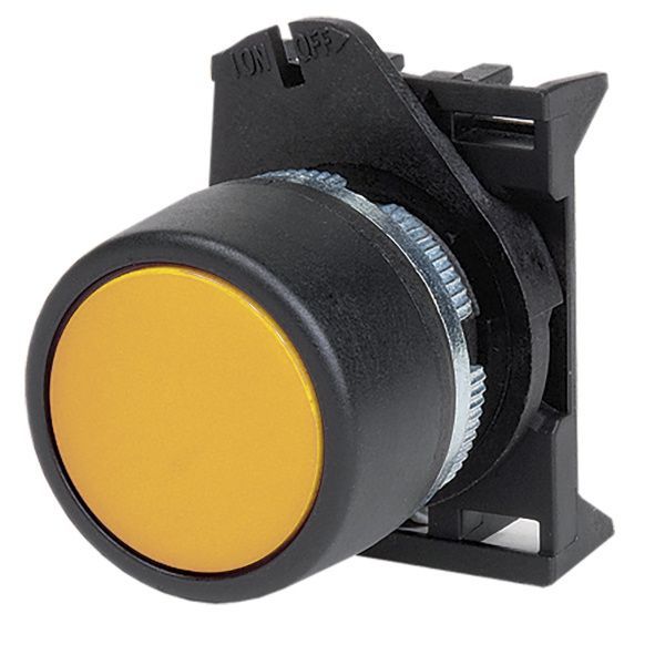 Головка кнопки плоская прозрачная без фиксации, желтая Головка кнопки плоская прозрачная без фиксации, желтая