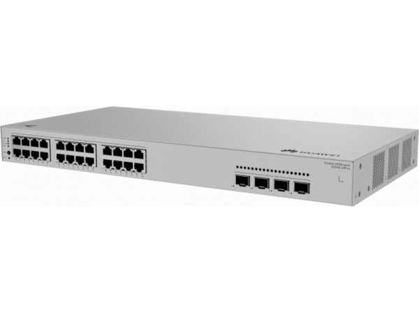 HUAWEI eKit S220S-24P4J (L2, 24*10/100/1000BASE-T ports (400 W PoE+), 4*2.5GE SFP ports, built-in AC power) HUAWEI eKit S220S-24P4J (L2, 24*10/100/1000BASE-T ports (400 W PoE+), 4*2.5GE SFP ports, built-in AC power)