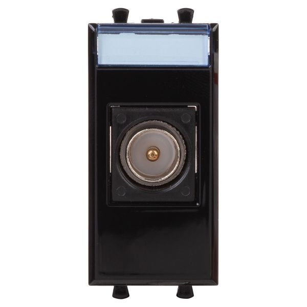 Розетка TV одиночная модульная, Avanti, черный квадрат, 1 модуль Розетка TV одиночная модульная, Avanti, черный квадрат, 1 модуль