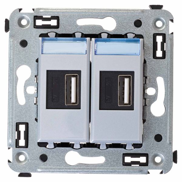 USB зарядное устройство в стену 2.1 А, Avanti, закаленная сталь USB зарядное устройство в стену 2.1 А, Avanti, закаленная сталь