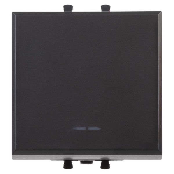 Кнопка одноклавишная модульная, Avanti, черный матовый, 2 модуля Кнопка одноклавишная модульная, Avanti, черный матовый, 2 модуля