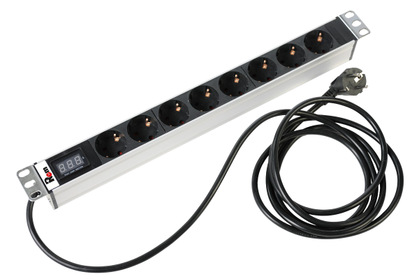 Гор блок розеток Rem-16, 1×16A, амп, 8S, 19", шнур 3м Гор блок розеток Rem-16, 1×16A, амп, 8S, 19", шнур 3м