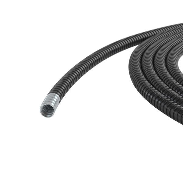 Металлорукав DN 10мм в герметичной ПВХ изоляции, низкотемпературный, Dвн 10,0 мм, Dнар 14,0, 50 м, цвет чёрный Металлорукав DN 10мм в герметичной ПВХ изоляции, низкотемпературный, Dвн 10,0 мм, Dнар 14,0, 50 м, цвет чёрный