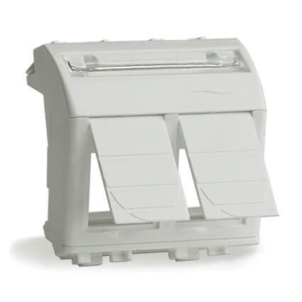 Адаптер для 2-х информационных разъемов Systimax, белый, 2мод Адаптер для 2-х информационных разъемов Systimax, белый, 2мод