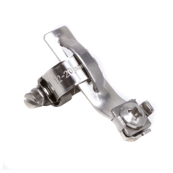 Хомут для заземления металлорукава и жестких труб 12-20 мм, нержавеющая сталь Хомут для заземления металлорукава и жестких труб 12-20 мм, нержавеющая сталь