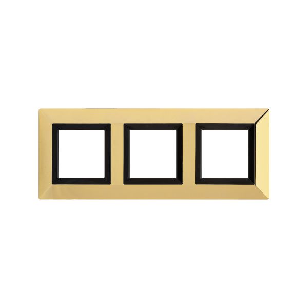 Рамка из металла 3 поста (6 мод.), Avanti, золотая Рамка из металла 3 поста (6 мод.), Avanti, золотая