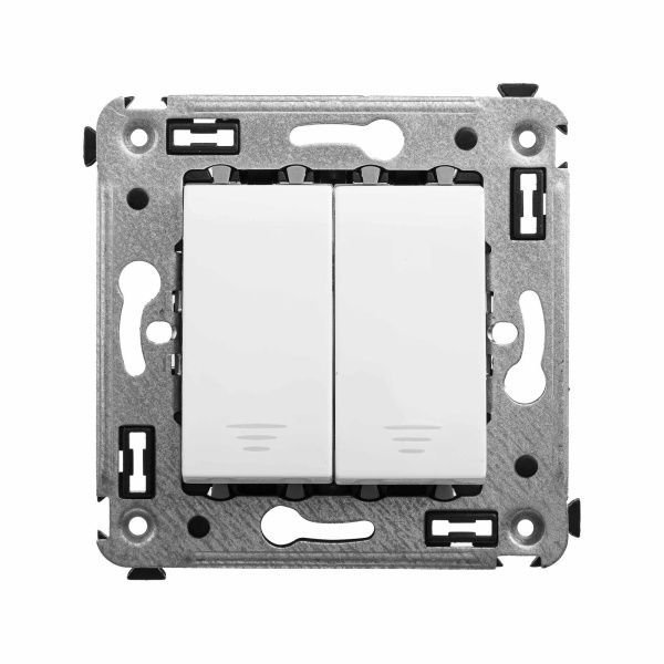 Кнопка двухклавишная в стену, Avanti, белое облако Кнопка двухклавишная в стену, Avanti, белое облако