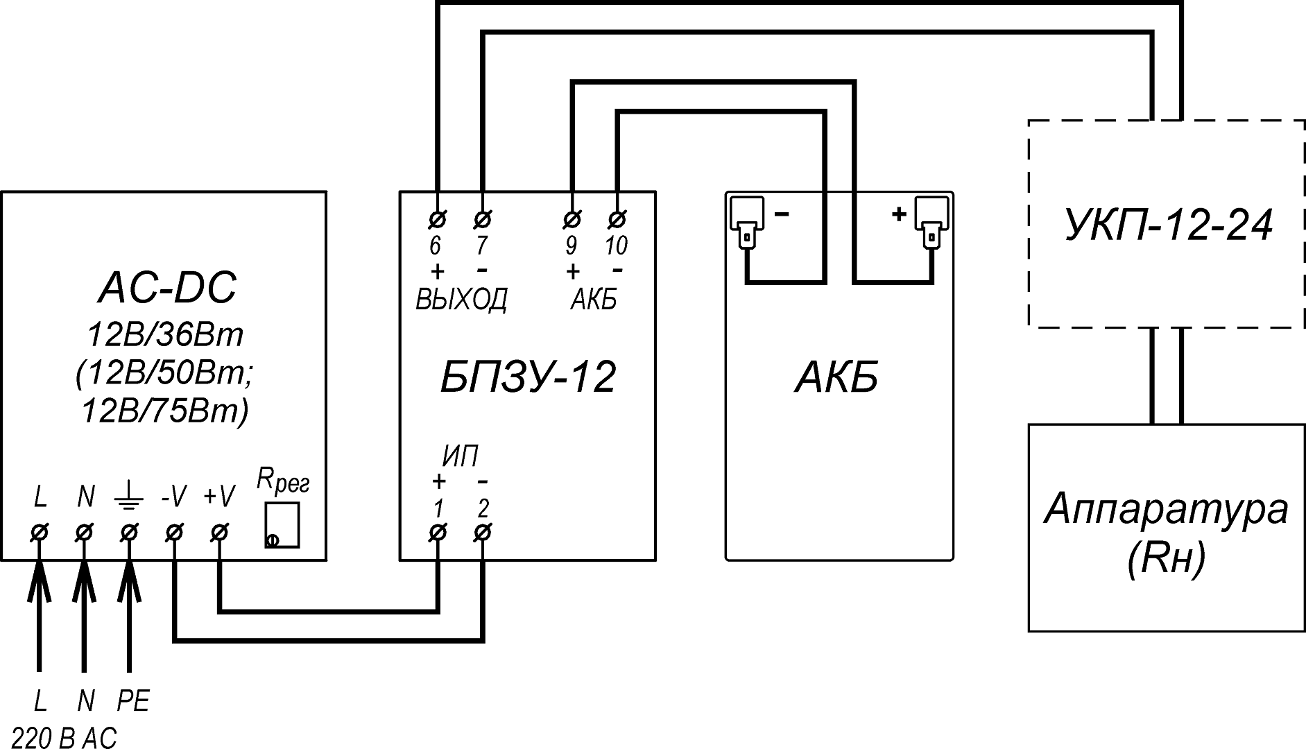 Схема электрическая принципиальная КБП-12/2 Схема электрическая принципиальная КБП-12/2