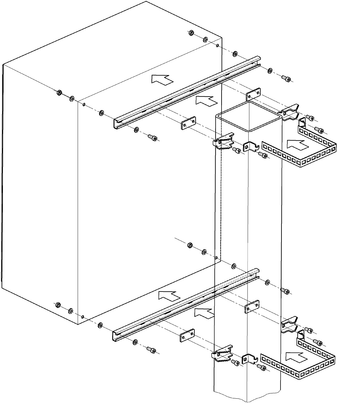 Крепление на опору для шкафов серии ТШ. Изображение  1 Установка на квадратную опору