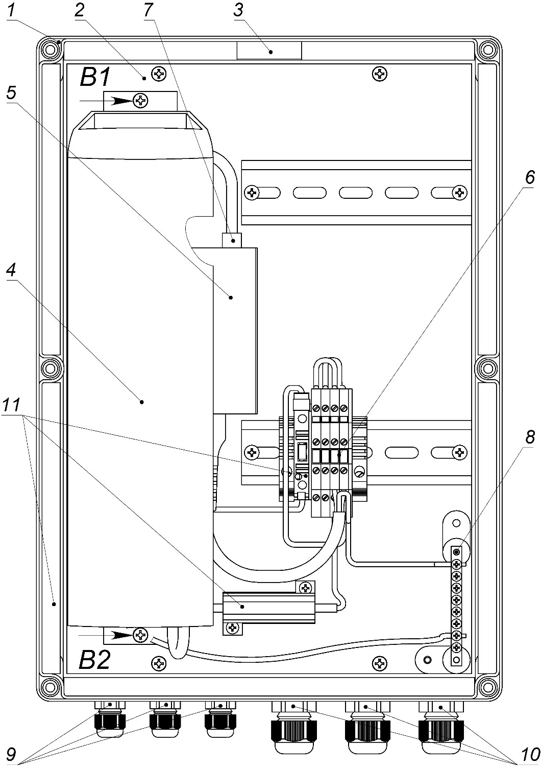 Всепогодный узел связи ВУС-1-220. Изображение 1 Устройство ВУС-1-220 исп.1 (крышка не показана)