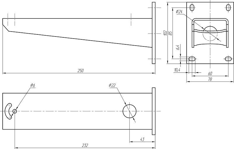 Кронштейн настенный усиленный (длиной 250мм, нержавеющая сталь) КТУН-250. Изображение  1 Кронштейн настенный усиленный (длиной 250мм, нержавеющая сталь) КТУН-250. Изображение  1