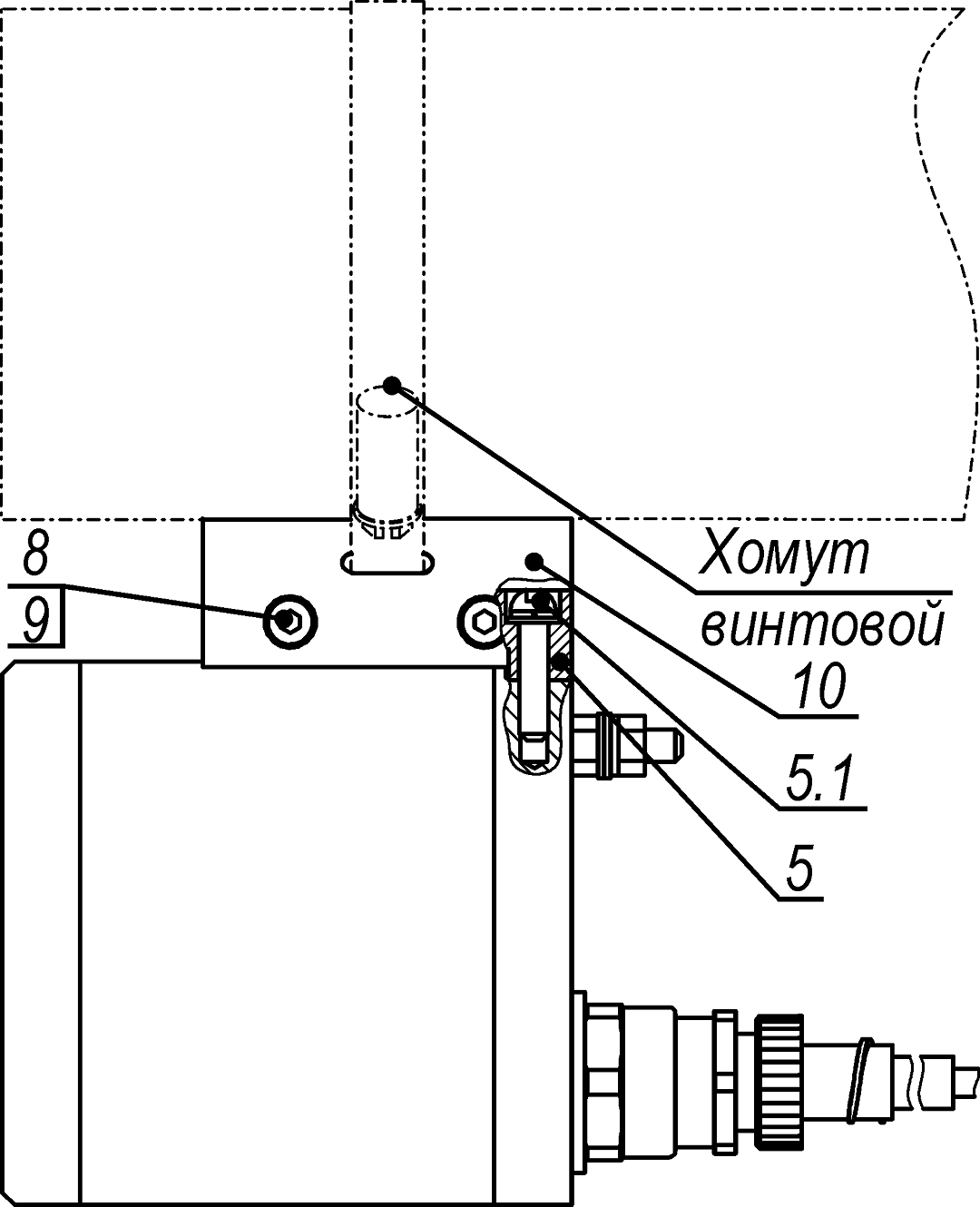 Прожектор белого света взрывозащищенныйПБС-50/20 А Ex. Изображение 1 Установка прожектора на видеокамеры других типов