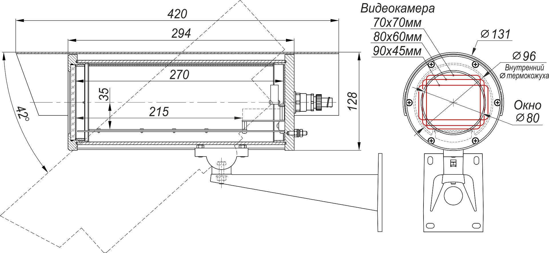 Термокожух взрывозащищенный (1Ex db IIC T6 Gb X / Ex tb IIIC T80°C Db X) ТГБ-4Г Ex IIC-220/12. Изображение 1 Термокожух взрывозащищенный (1Ex db IIC T6 Gb X / Ex tb IIIC T80°C Db X) ТГБ-4Г Ex IIC-220/12. Изображение 1