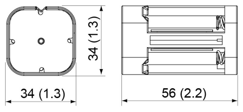 Держатель батарей для WXI BH-01. Изображение 1 Габаритные размеры OPTEX BH-01