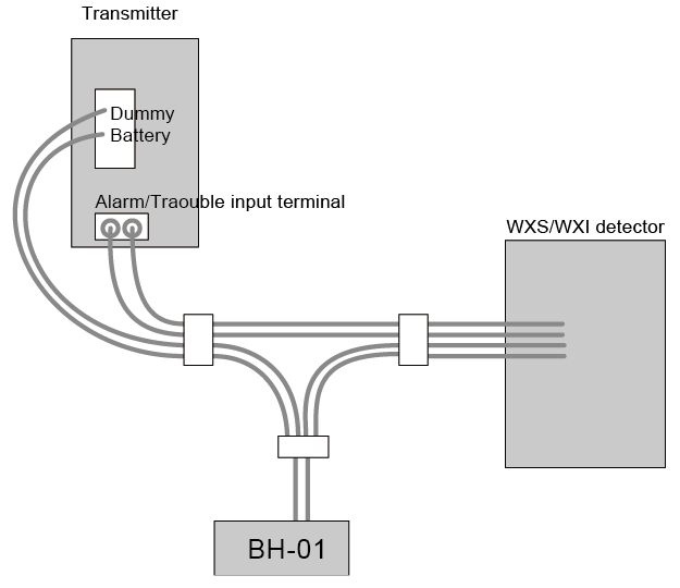 Держатель батарей для WXI BH-01. Изображение 1 Схема подключения OPTEX BH-01