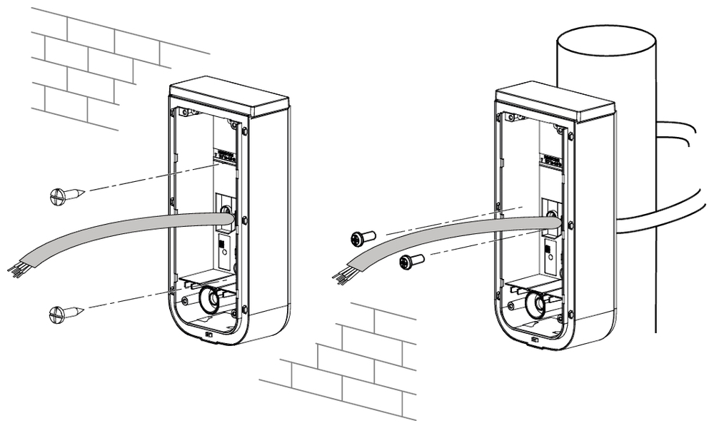 Задняя монтажная коробка BXS BACK BOX(W). Изображение 1 Способы монтажа OPTEX BXS BACK BOX