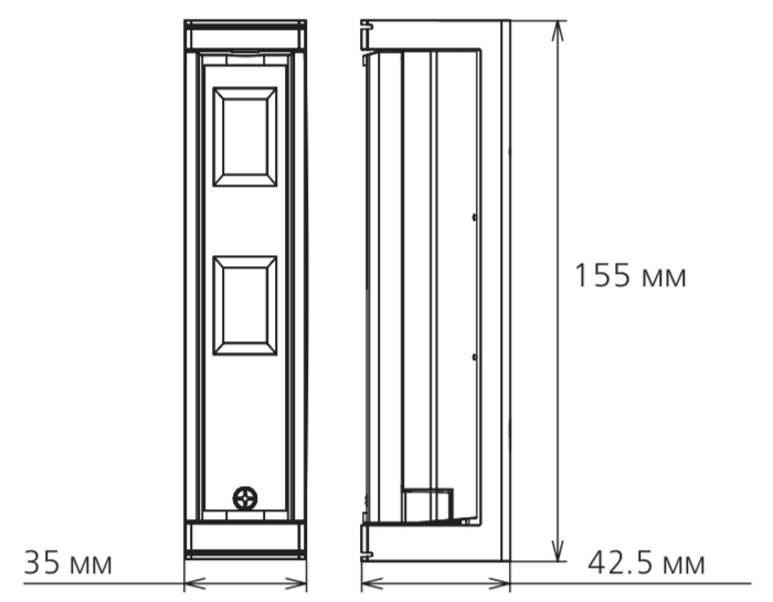Всепогодный компактный извещатель охранный FTN-AM. Изображение 1 Габаритные размеры OPTEX FTN-AM