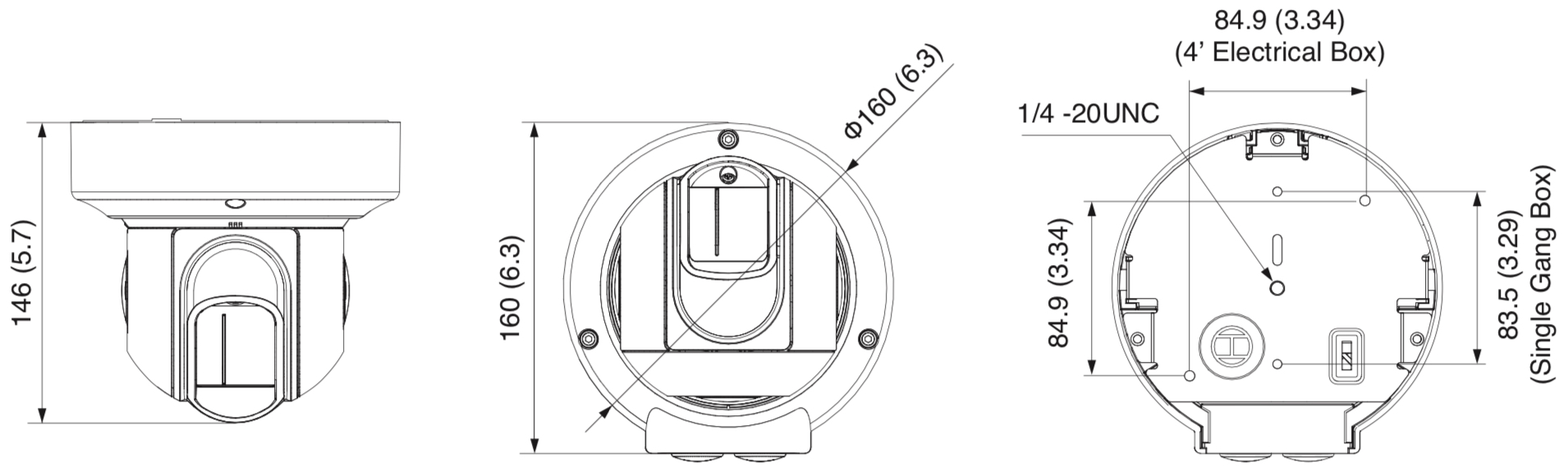 Охранный извещатель для помещений RLS-2020i. Изображение 1 Габаритные размеры OPTEX RLS-2020i