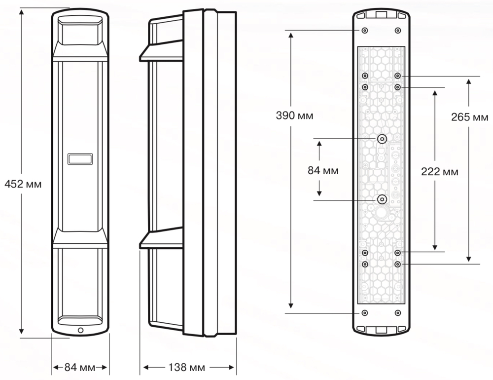 SL-350QFR. Изображение 1 Габаритные размеры OPTEX SL-350QFR