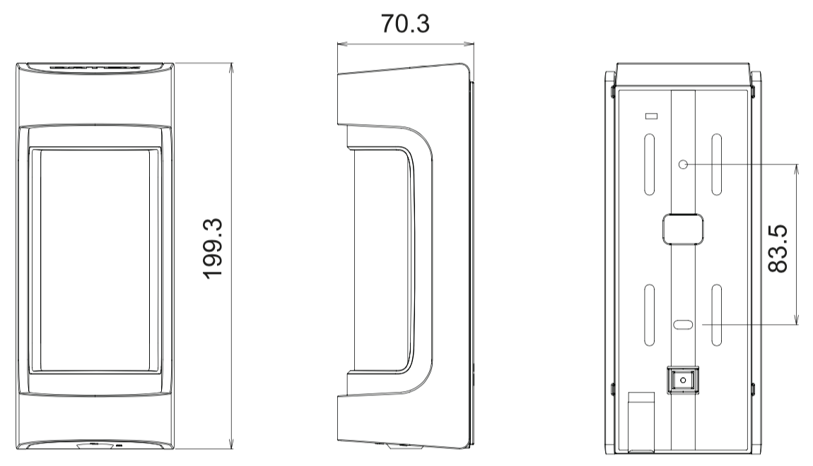 VXS-DAM. Изображение 1 Габаритные размеры OPTEX VXS-DAM
