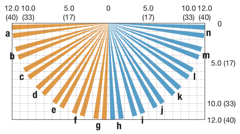 Панорамный охранный извещатель WXI-RAM. Изображение 1 График зон детекции OPTEX WXI-RAM