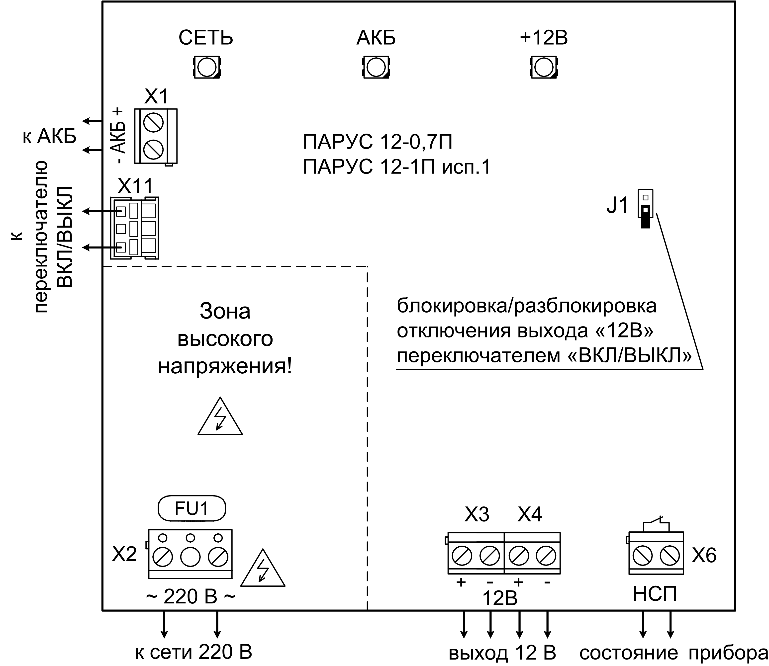 Плата источника вторичного электропитания резервированного «Парус 12-1П» вариант 1 Источник вторичного электропитания резервированный Парус 12-1П, исп. 1. Изображение 1